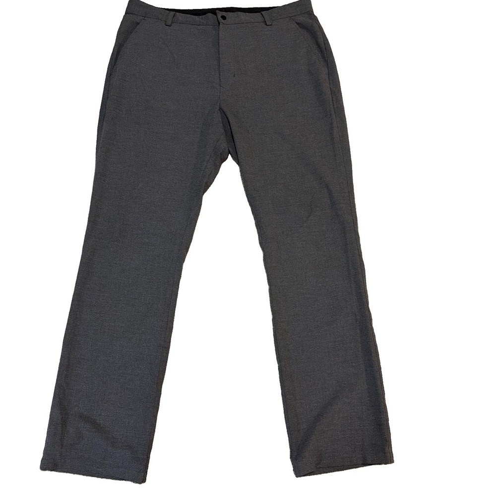 QOR 3XDRY Pants Mens 38x32 Gray Stretch Khakis Zip Pocket Travel Performance